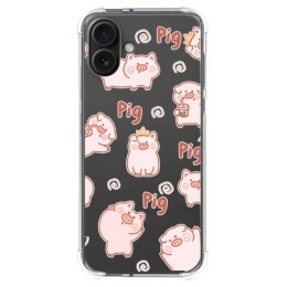 Funda Silicona Antigolpes para Iphone 16 Plus (6.7) diseño Cerdos Dibujos