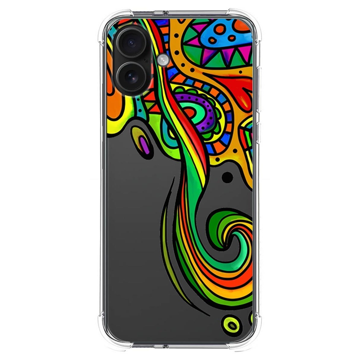 Funda Silicona Antigolpes para Iphone 16 Plus (6.7) diseño Colores Dibujos