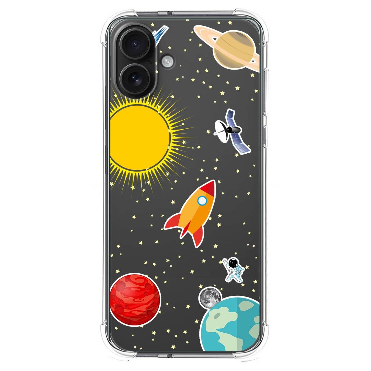 Funda Silicona Antigolpes para Iphone 16 Plus (6.7) diseño Espacio Dibujos