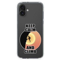 Funda Silicona Antigolpes para Iphone 16 Plus (6.7) diseño Hombre Escalada Dibujos