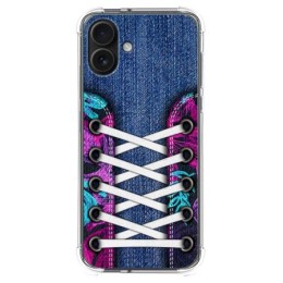 Funda Silicona Antigolpes para Iphone 16 Plus (6.7) diseño Zapatillas 06 Dibujos