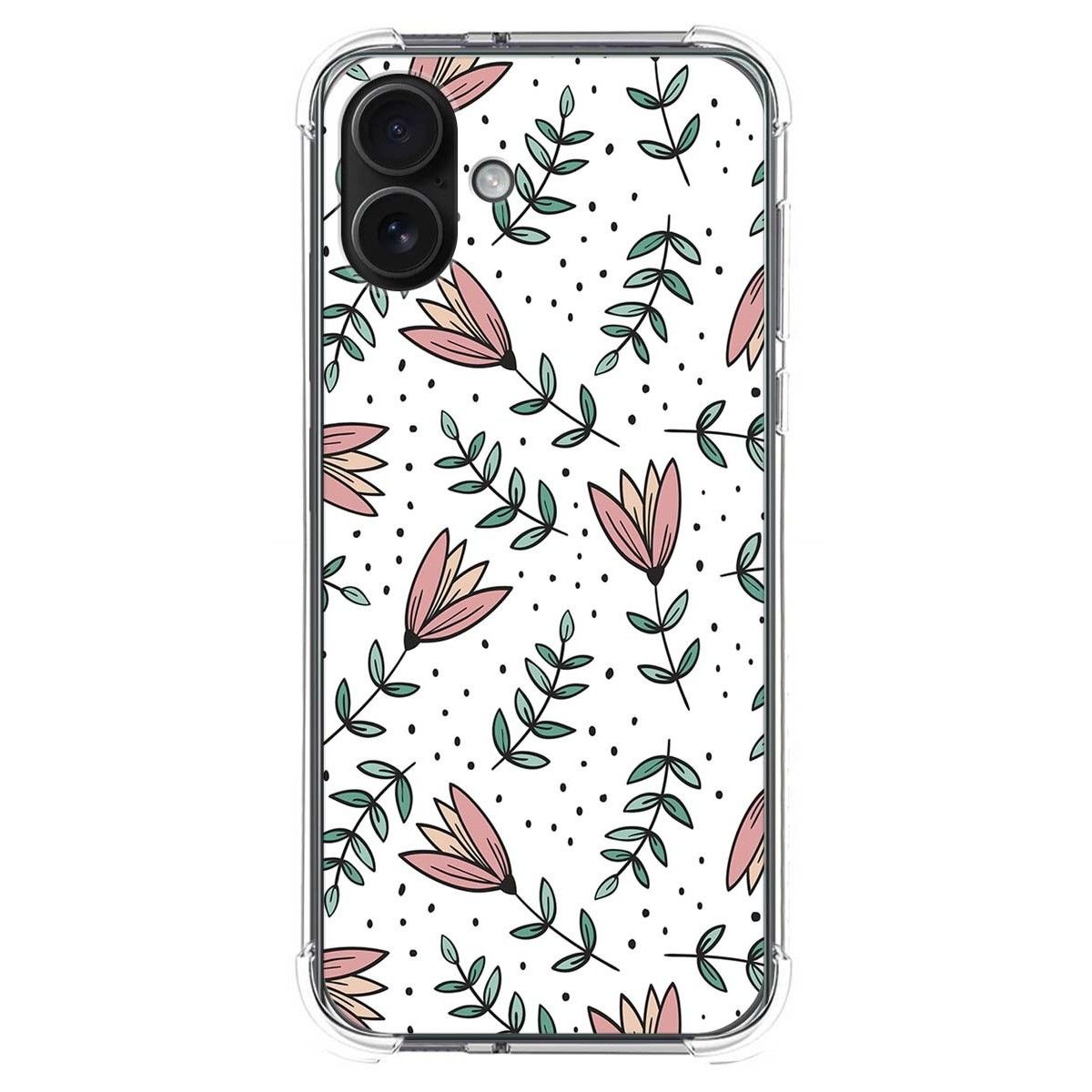 Funda Silicona Antigolpes para Iphone 16 Plus (6.7) diseño Flores 01 Dibujos