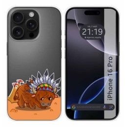 Funda Silicona Transparente para Iphone 16 Pro (6.3) diseño Bufalo Dibujos