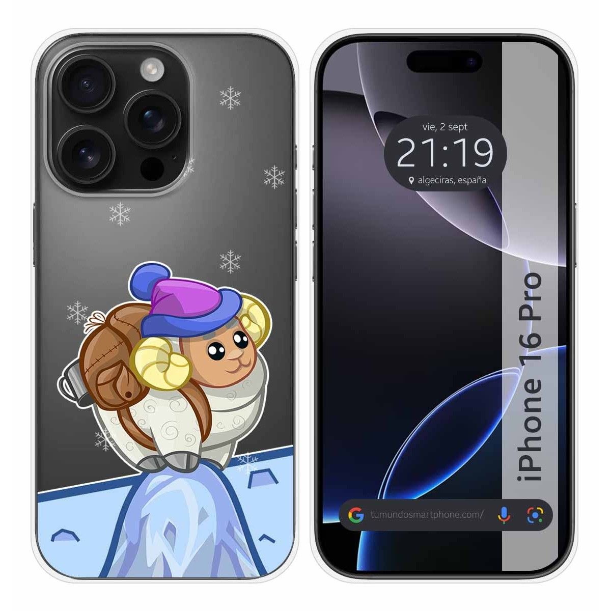 Funda Silicona Transparente para Iphone 16 Pro (6.3) diseño Cabra Dibujos