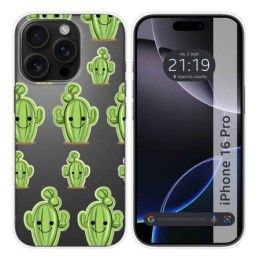 Funda Silicona Transparente para Iphone 16 Pro (6.3) diseño Cactus Dibujos