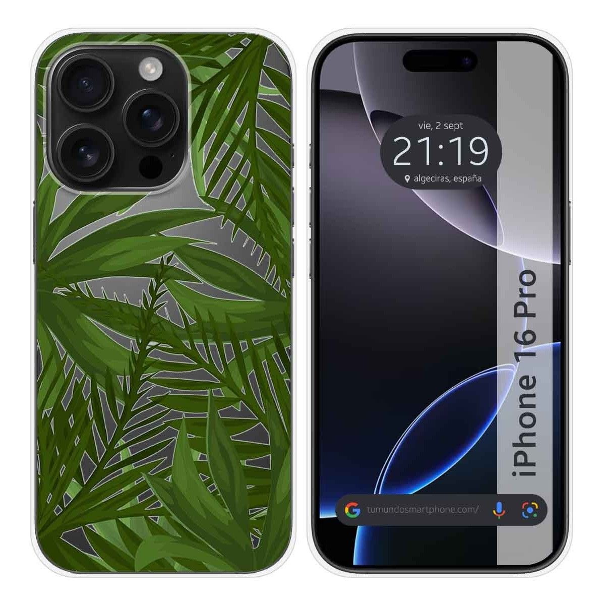 Funda Silicona Transparente para Iphone 16 Pro (6.3) diseño Jungla Dibujos