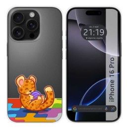 Funda Silicona Transparente para Iphone 16 Pro (6.3) diseño Leopardo Dibujos