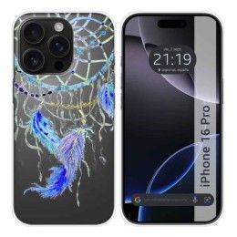 Funda Silicona Transparente para Iphone 16 Pro (6.3) diseño Plumas Dibujos