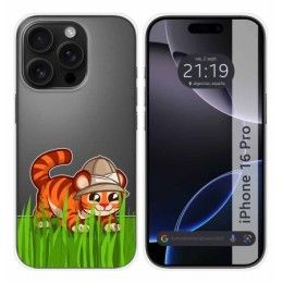 Funda Silicona Transparente para Iphone 16 Pro (6.3) diseño Tigre Dibujos