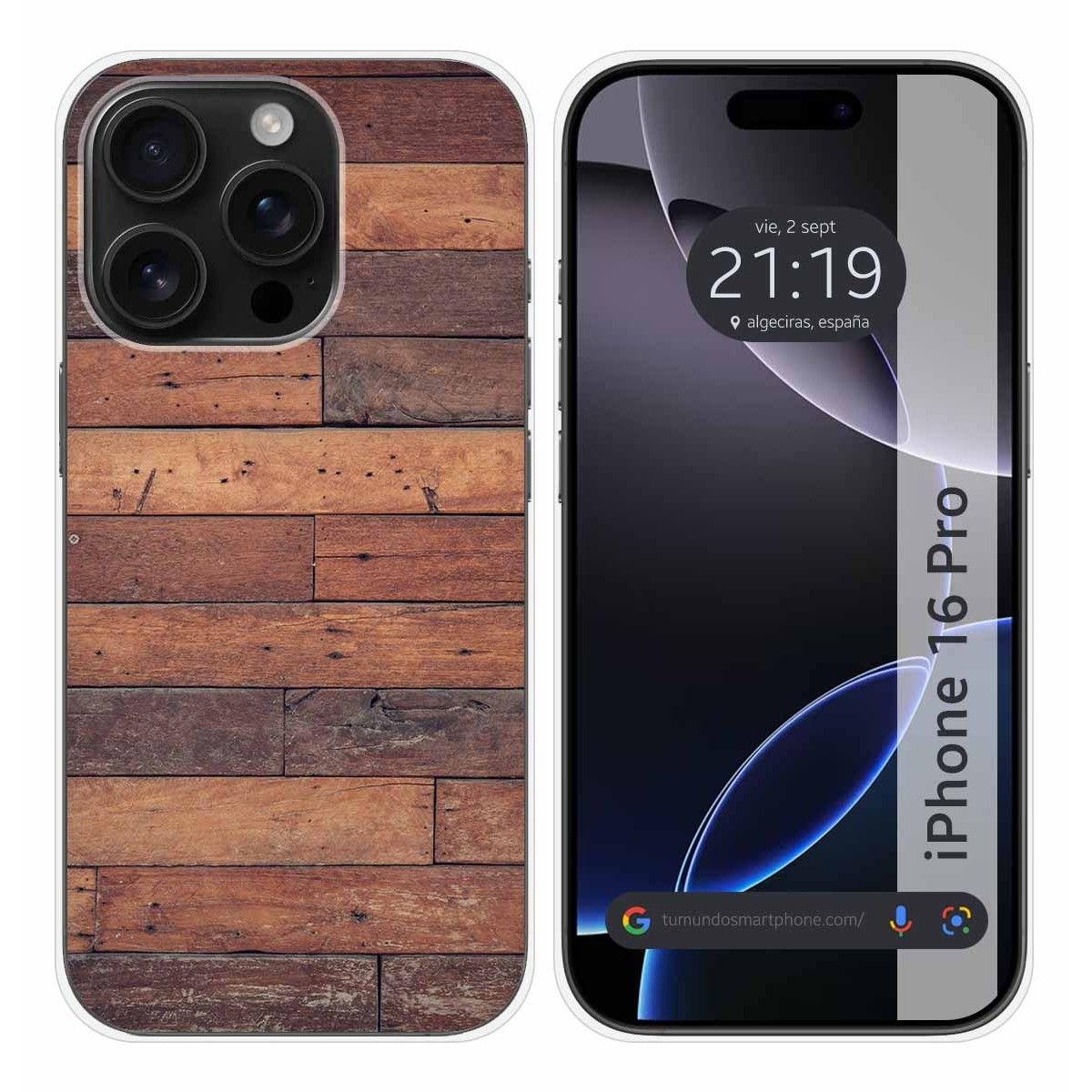 Funda Silicona para Iphone 16 Pro (6.3) diseño Madera 03 Dibujos