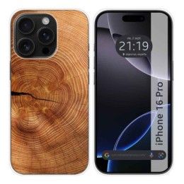 Funda Silicona para Iphone 16 Pro (6.3) diseño Madera 04 Dibujos