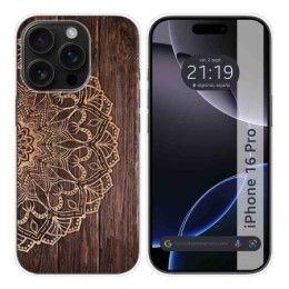 Funda Silicona para Iphone 16 Pro (6.3) diseño Madera 06 Dibujos