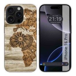 Funda Silicona para Iphone 16 Pro (6.3) diseño Madera 07 Dibujos