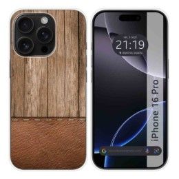 Funda Silicona para Iphone 16 Pro (6.3) diseño Madera 09 Dibujos