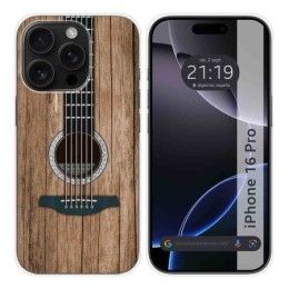 Funda Silicona para Iphone 16 Pro (6.3) diseño Madera 11 Dibujos