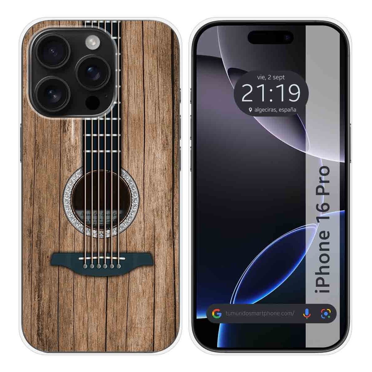 Funda Silicona para Iphone 16 Pro (6.3) diseño Madera 11 Dibujos