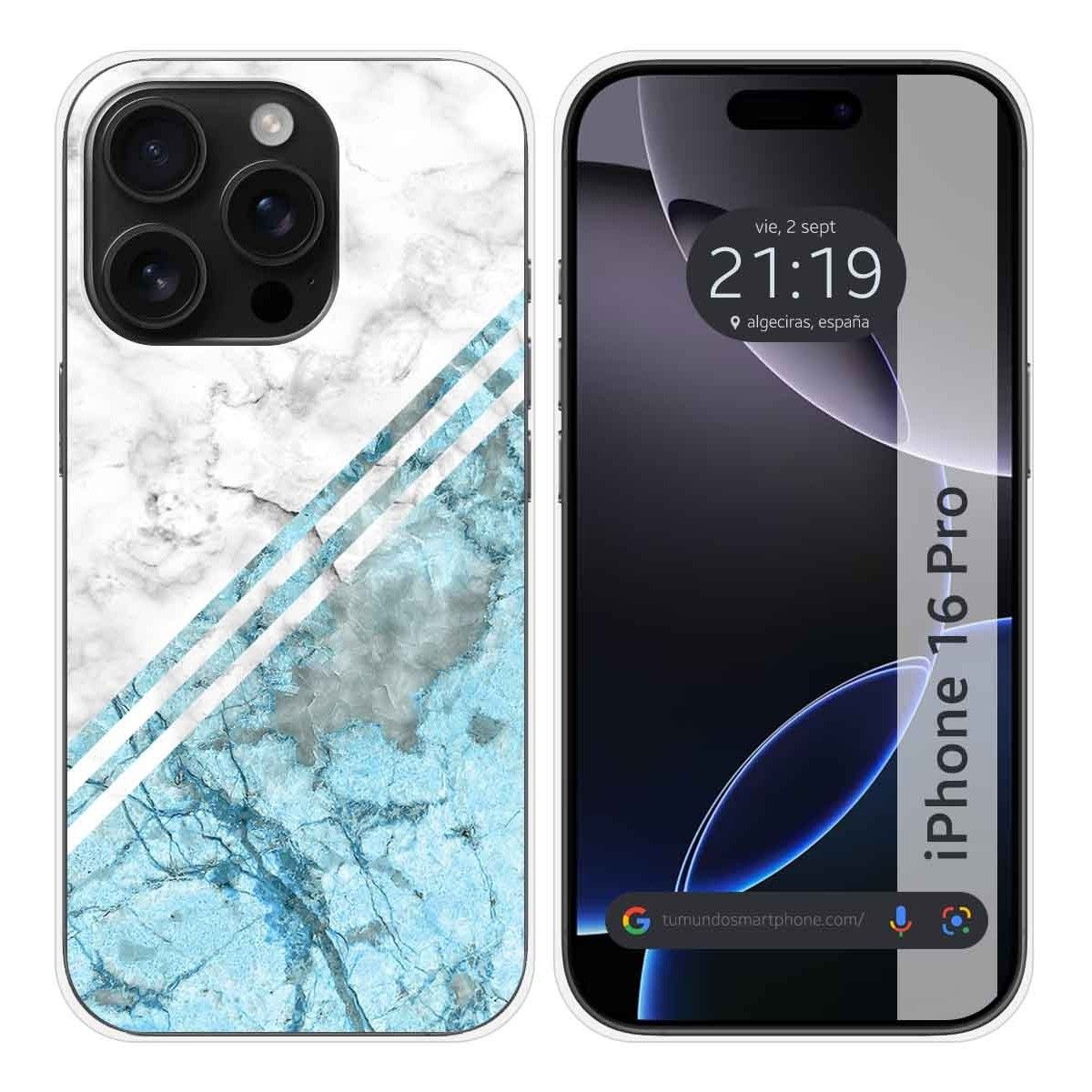 Funda Silicona para Iphone 16 Pro (6.3) diseño Mármol 02 Dibujos