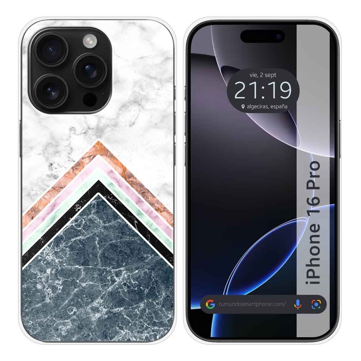 Funda Silicona para Iphone 16 Pro (6.3) diseño Mármol 05 Dibujos