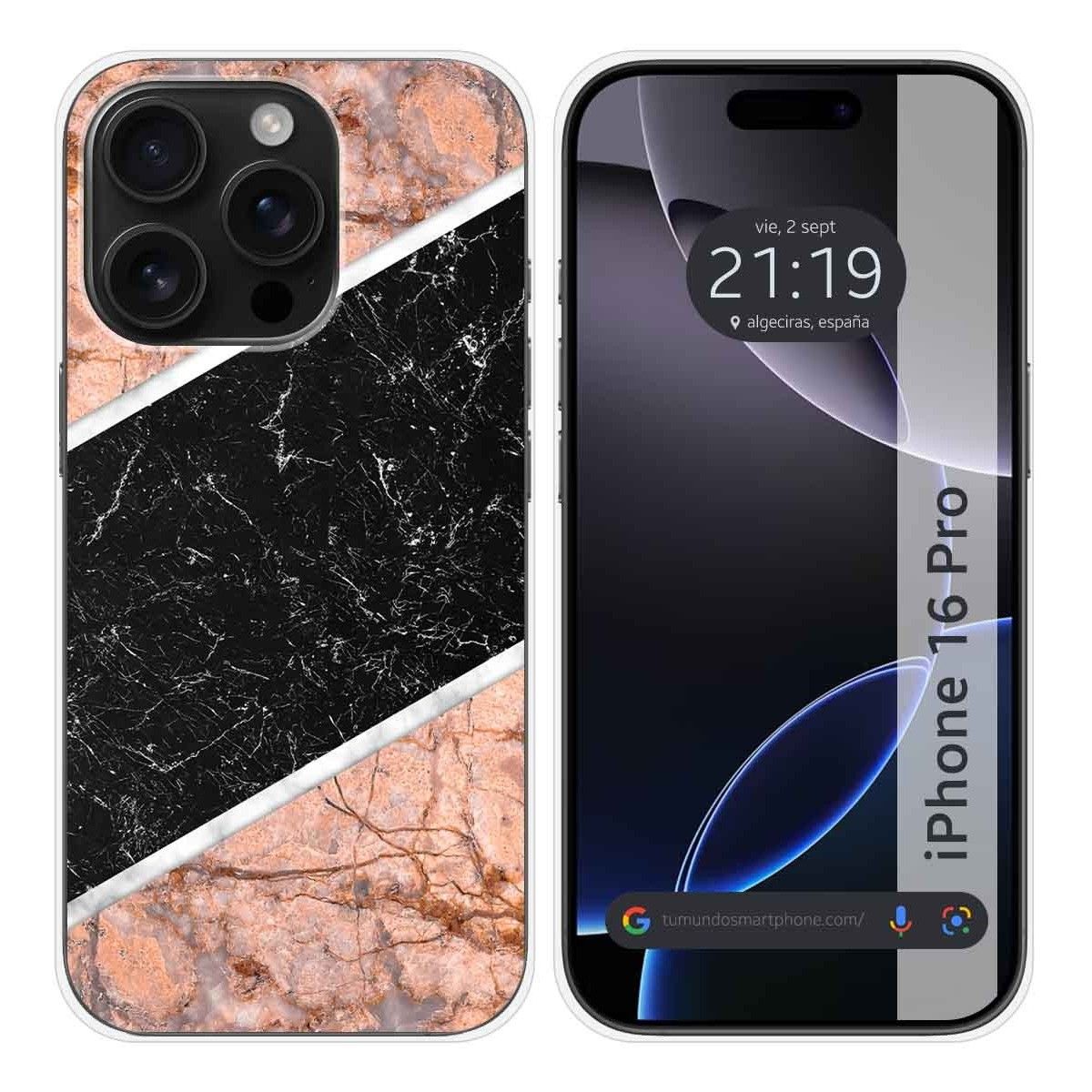 Funda Silicona para Iphone 16 Pro (6.3) diseño Mármol 07 Dibujos