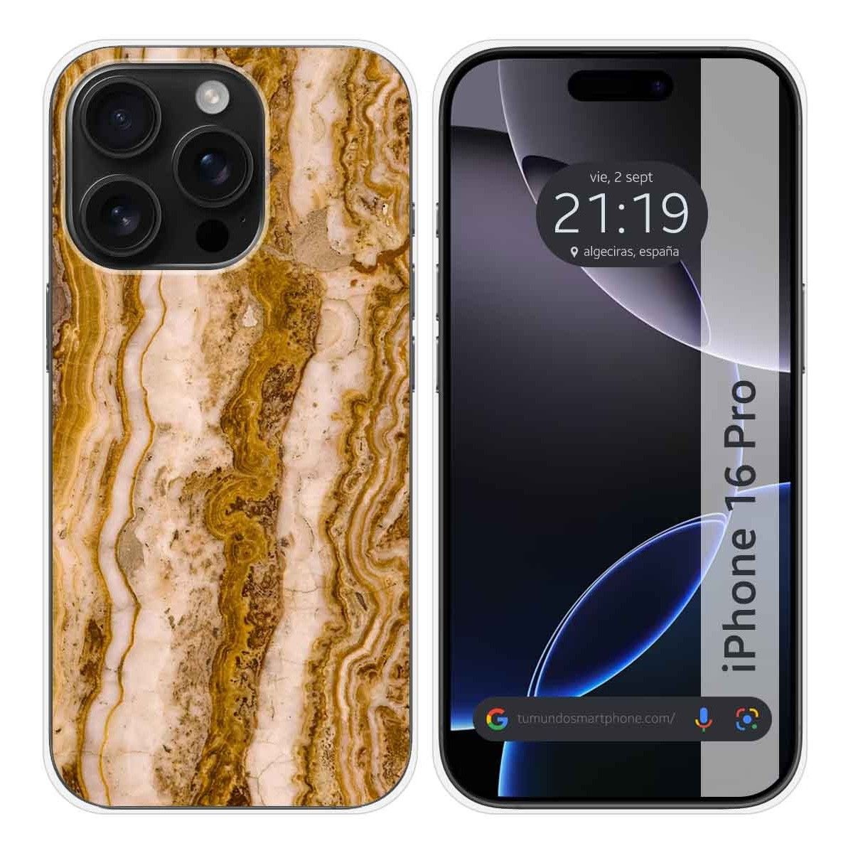 Funda Silicona para Iphone 16 Pro (6.3) diseño Mármol 10 Dibujos