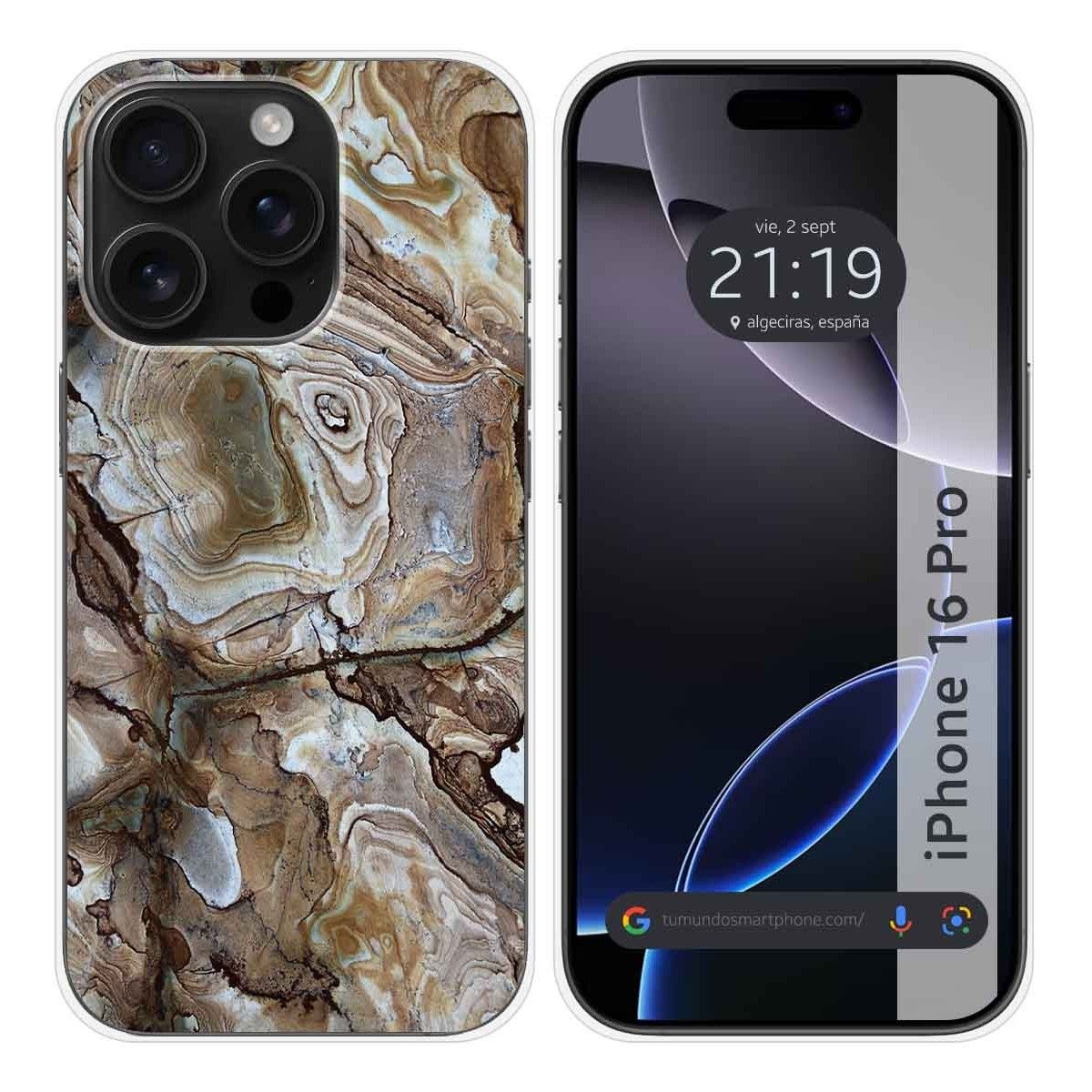 Funda Silicona para Iphone 16 Pro (6.3) diseño Mármol 14 Dibujos