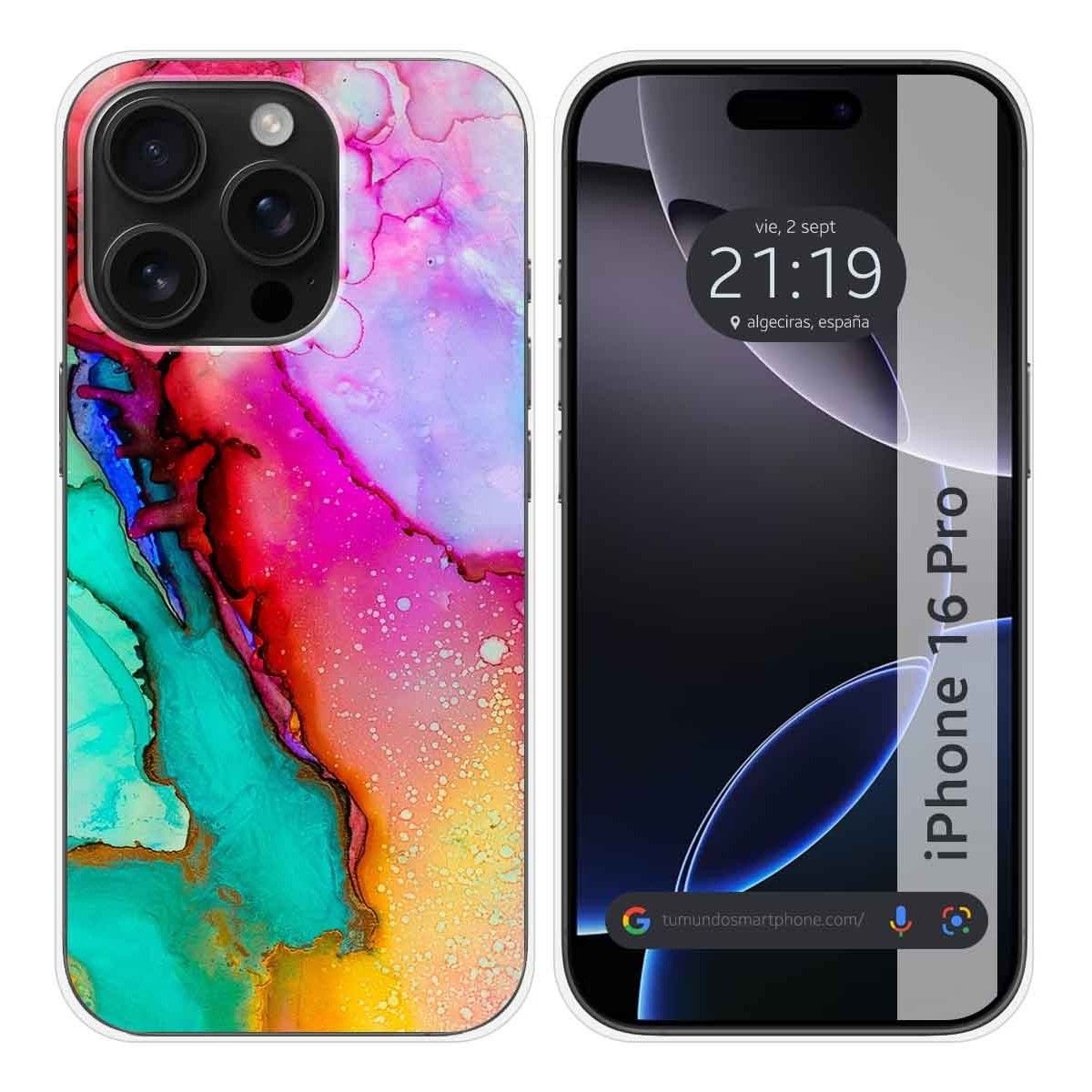 Funda Silicona para Iphone 16 Pro (6.3) diseño Mármol 15 Dibujos