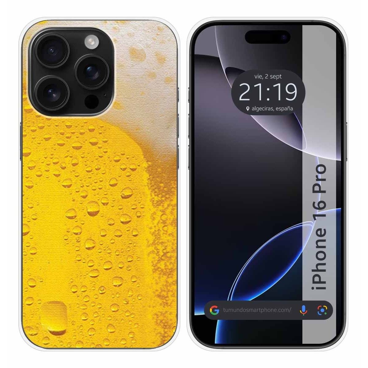 Funda Silicona para Iphone 16 Pro (6.3) diseño Cerveza Dibujos