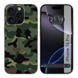 Funda Silicona para Iphone 16 Pro (6.3) diseño Camuflaje Dibujos