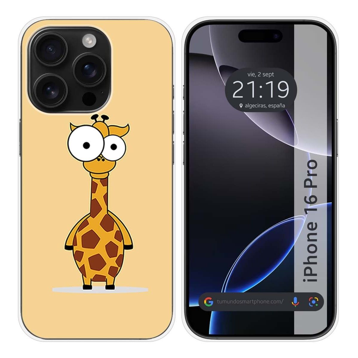 Funda Silicona para Iphone 16 Pro (6.3) diseño Jirafa Dibujos