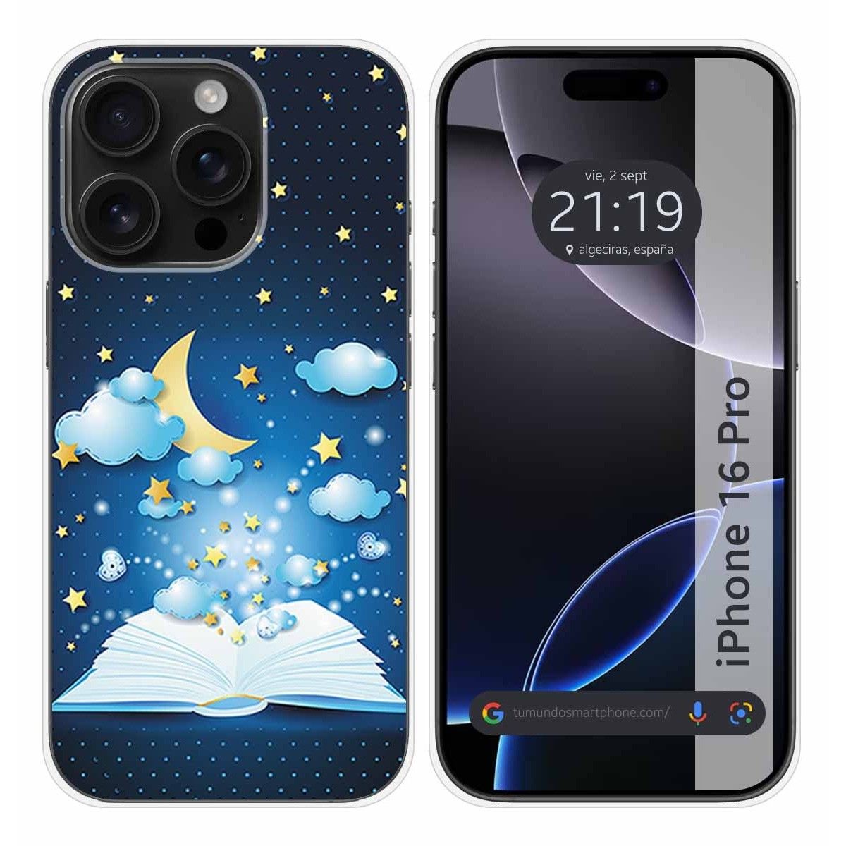 Funda Silicona para Iphone 16 Pro (6.3) diseño Libro Cuentos Dibujos