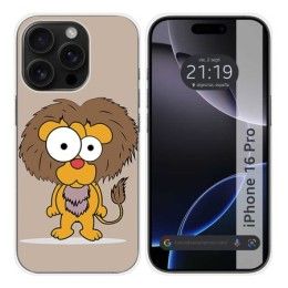 Funda Silicona para Iphone 16 Pro (6.3) diseño Leon Dibujos