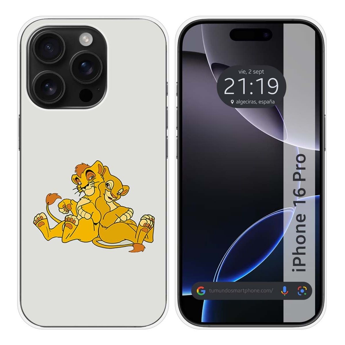 Funda Silicona para Iphone 16 Pro (6.3) diseño Leones Dibujos