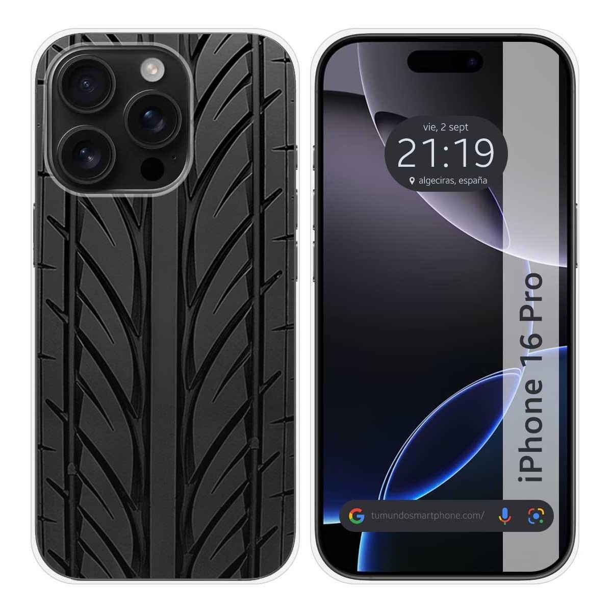 Funda Silicona para Iphone 16 Pro (6.3) diseño Neumatico Dibujos