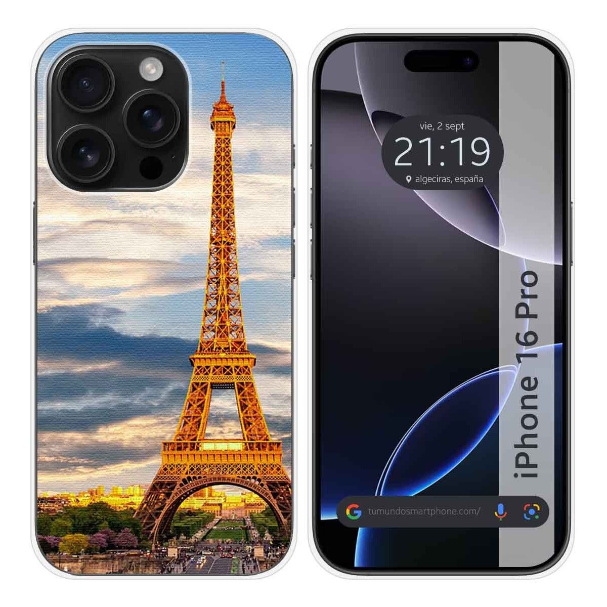 Funda Silicona para Iphone 16 Pro (6.3) diseño Paris Dibujos