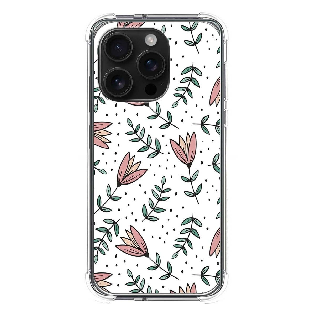 Funda Silicona Antigolpes para Iphone 16 Pro (6.3) diseño Flores 01 Dibujos