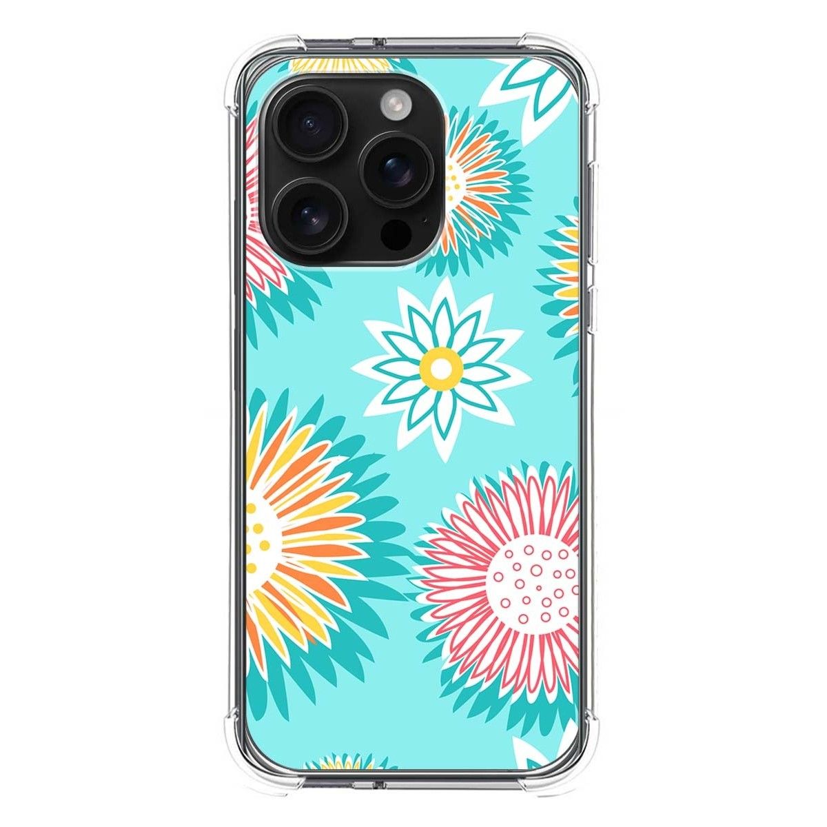 Funda Silicona Antigolpes para Iphone 16 Pro (6.3) diseño Flores 05 Dibujos