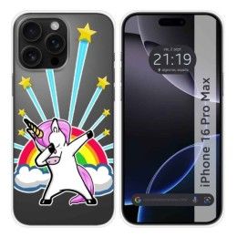 Funda Silicona Transparente para Iphone 16 Pro Max (6.9) diseño Unicornio Dibujos