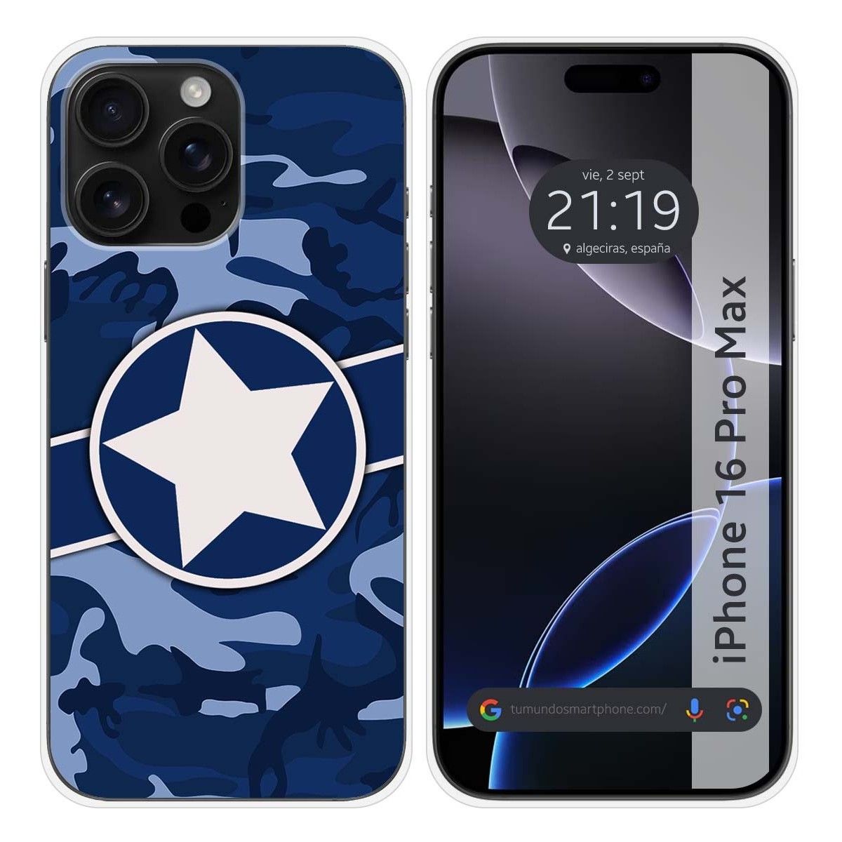 Funda Silicona para Iphone 16 Pro Max (6.9) diseño Camuflaje 03 Dibujos