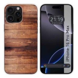 Funda Silicona para Iphone 16 Pro Max (6.9) diseño Madera 02 Dibujos