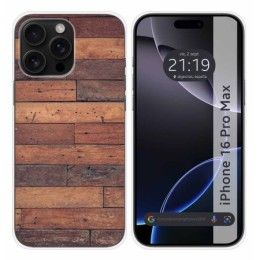 Funda Silicona para Iphone 16 Pro Max (6.9) diseño Madera 03 Dibujos