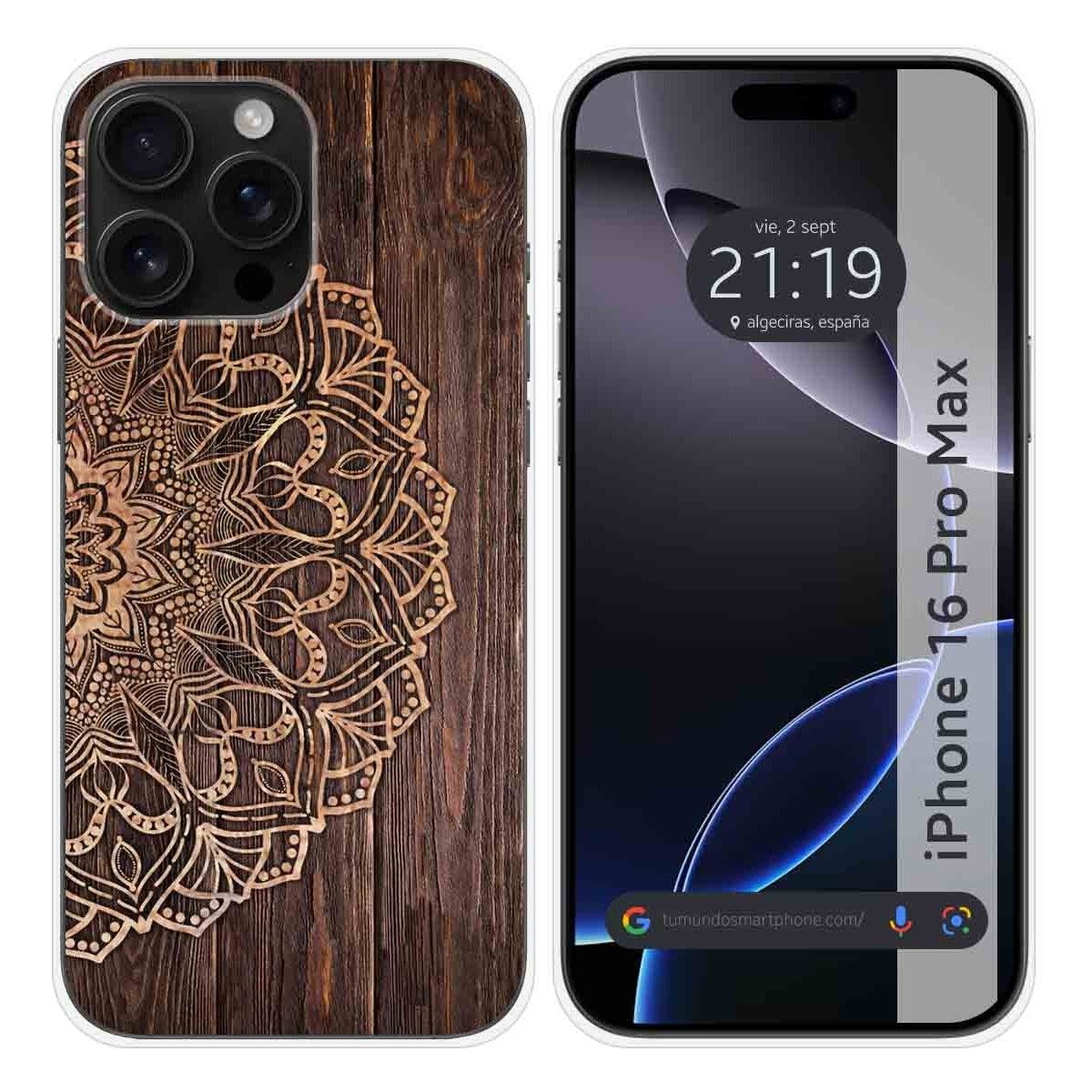 Funda Silicona para Iphone 16 Pro Max (6.9) diseño Madera 06 Dibujos