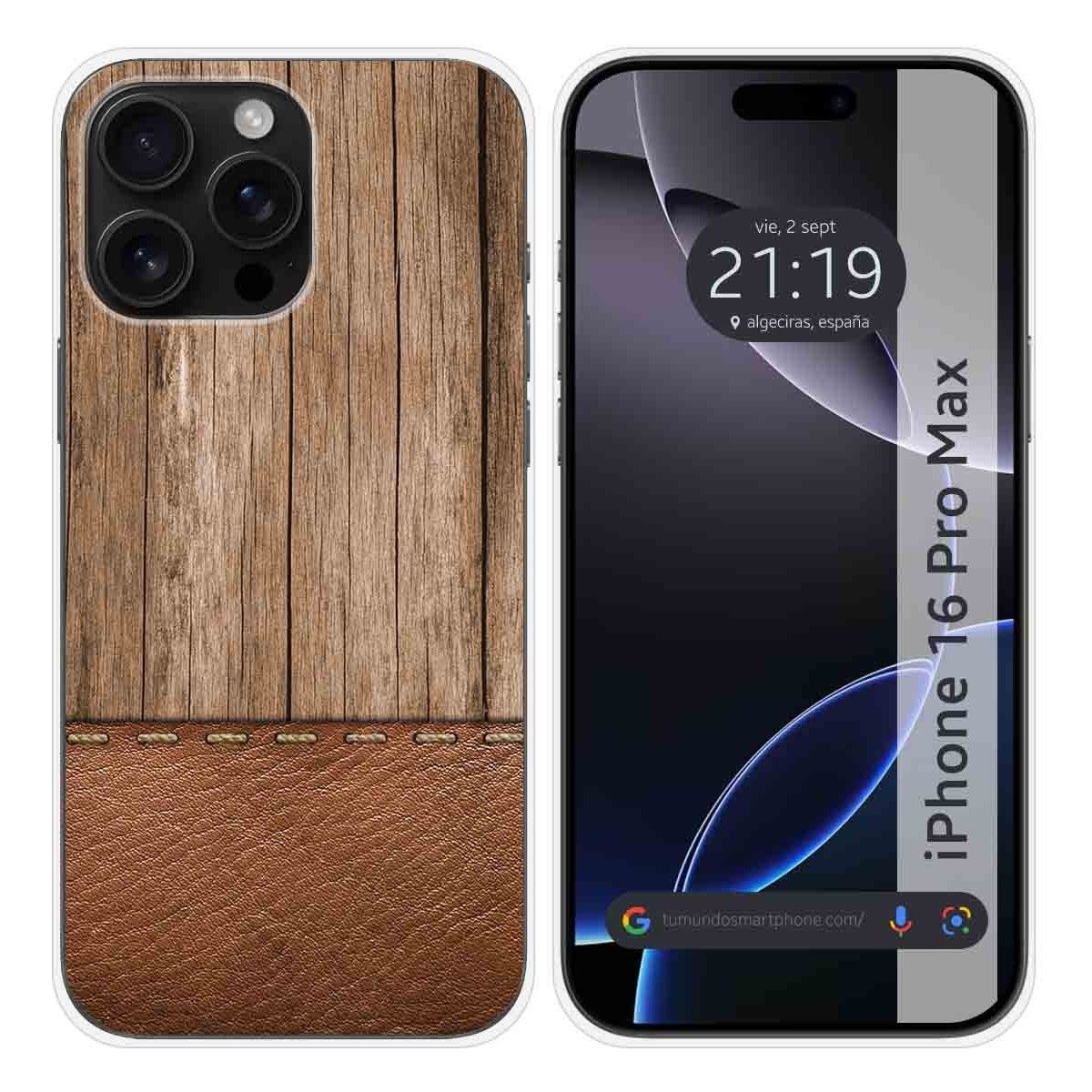 Funda Silicona para Iphone 16 Pro Max (6.9) diseño Madera 09 Dibujos