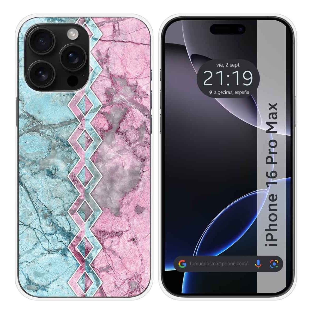 Funda Silicona para Iphone 16 Pro Max (6.9) diseño Mármol 08 Dibujos