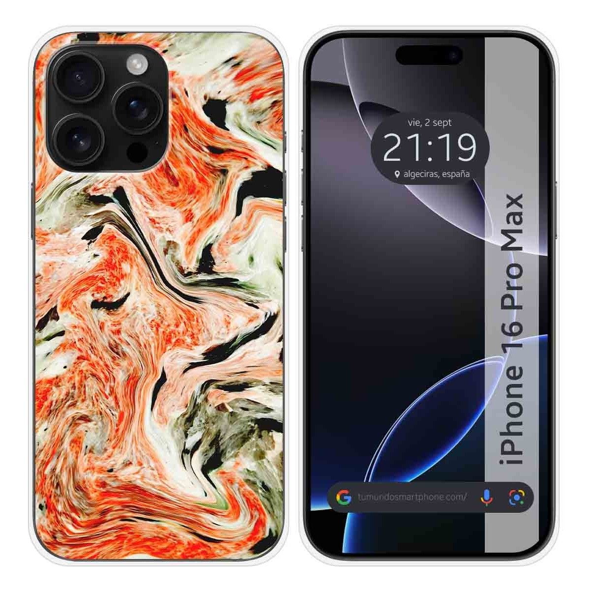 Funda Silicona para Iphone 16 Pro Max (6.9) diseño Mármol 12 Dibujos