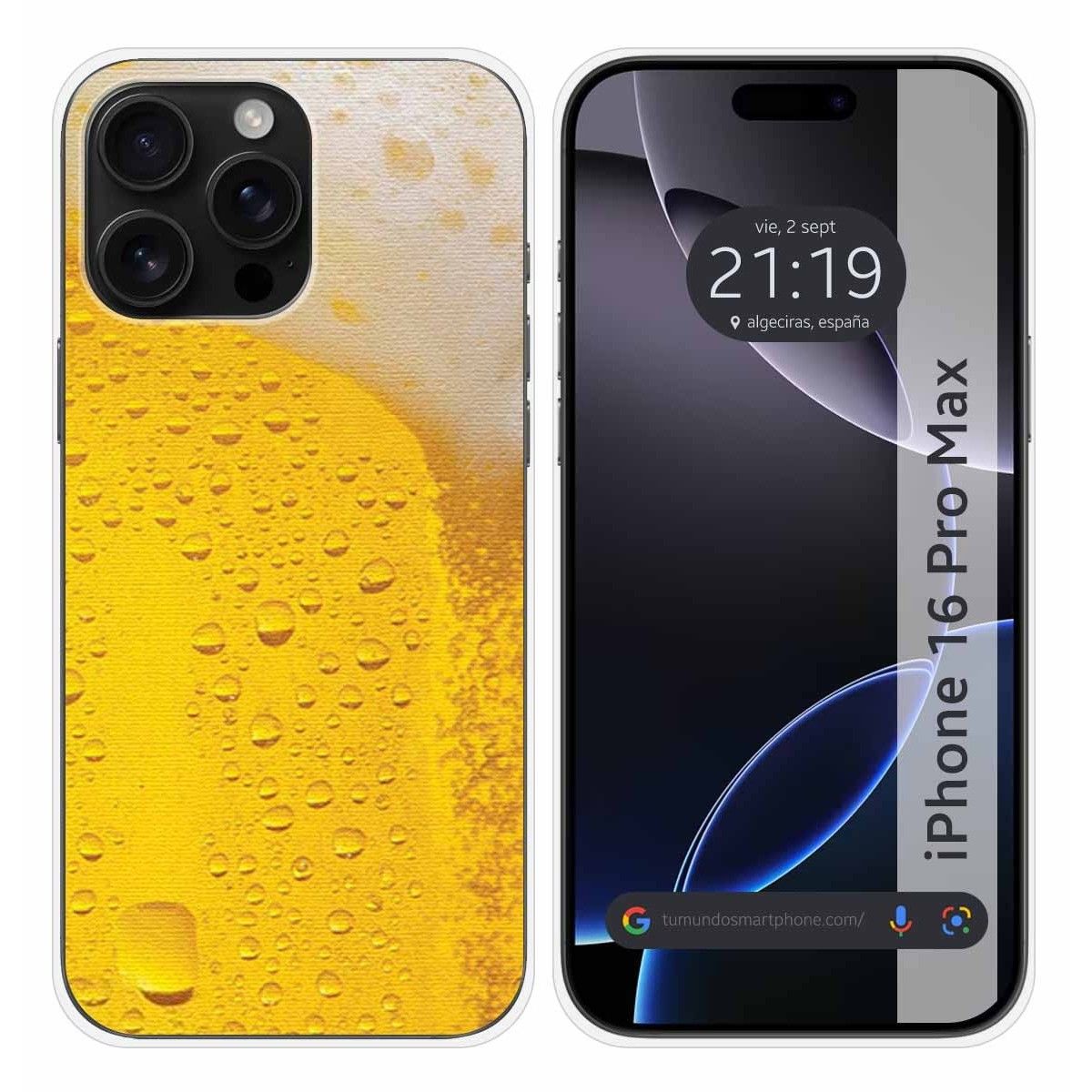 Funda Silicona para Iphone 16 Pro Max (6.9) diseño Cerveza Dibujos