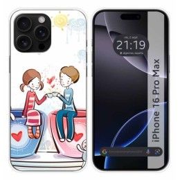 Funda Silicona para Iphone 16 Pro Max (6.9) diseño Café Dibujos