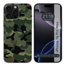 Funda Silicona para Iphone 16 Pro Max (6.9) diseño Camuflaje Dibujos