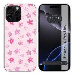 Funda Silicona para Iphone 16 Pro Max (6.9) diseño Flores Dibujos