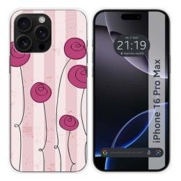 Funda Silicona para Iphone 16 Pro Max (6.9) diseño Flores Vintage Dibujos