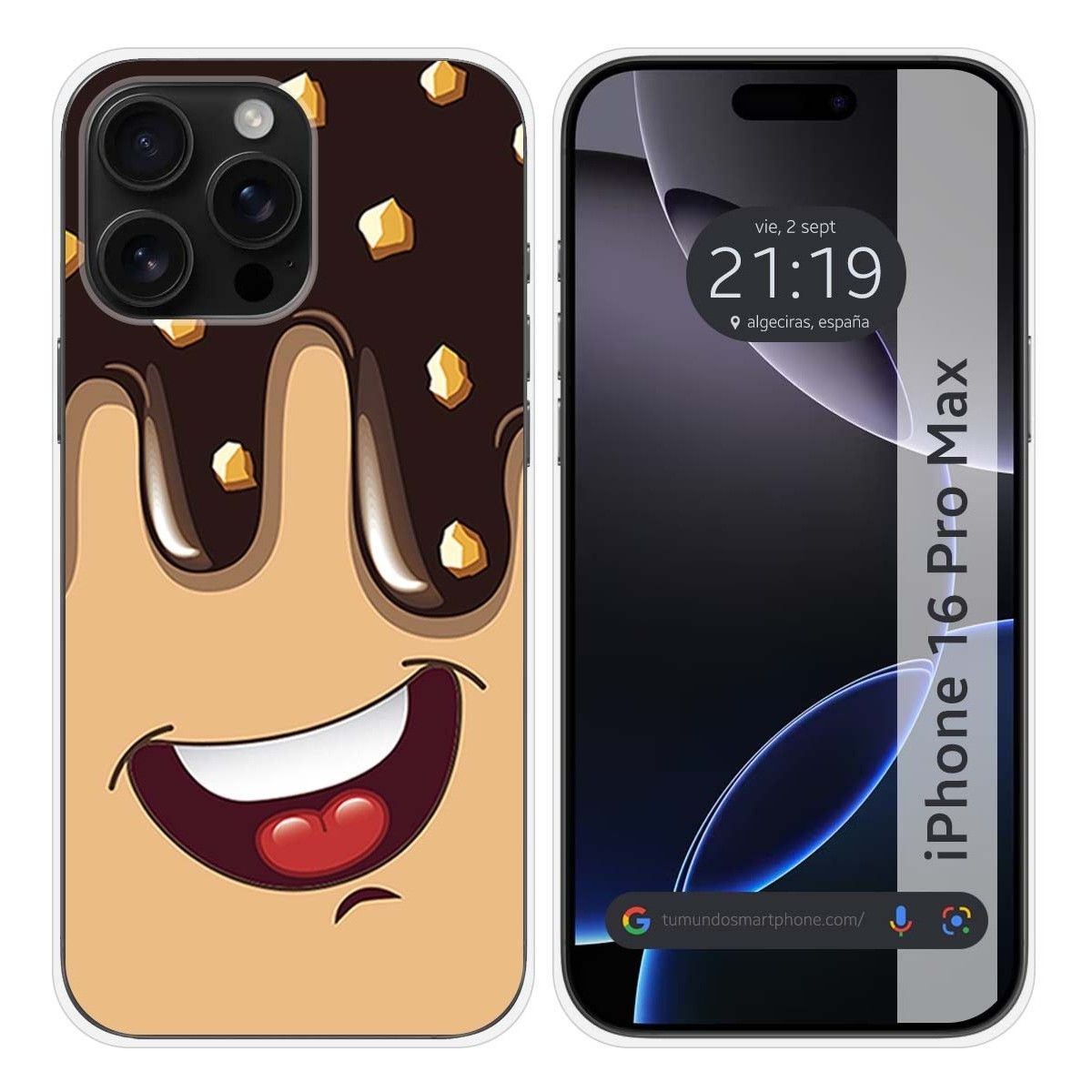 Funda Silicona para Iphone 16 Pro Max (6.9) diseño Helado Chocolate Dibujos